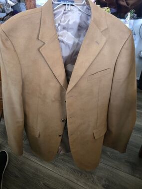 Andrew Fezza Camel Tan Suede-Texture Sport Coat